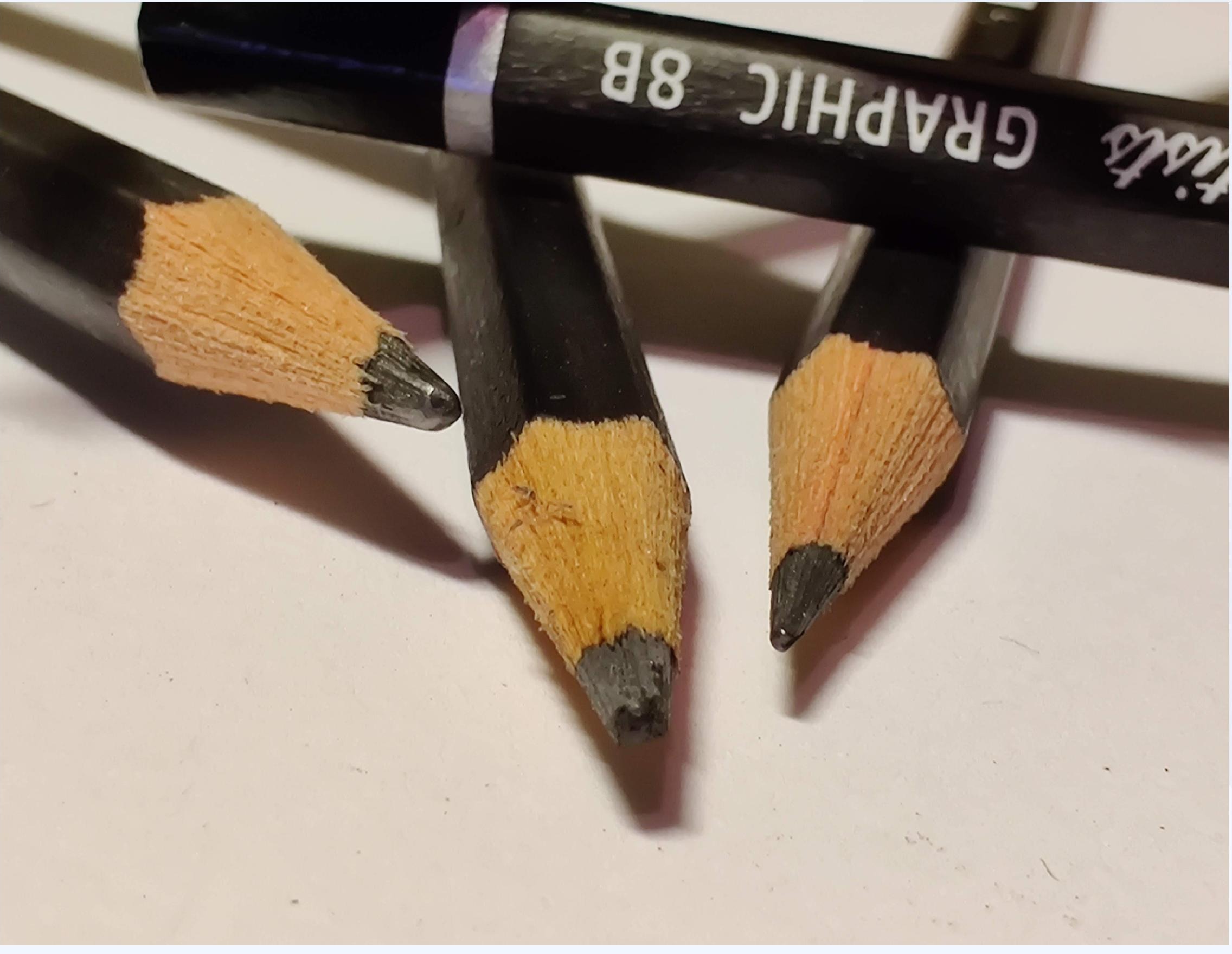 Three sharpened pencils