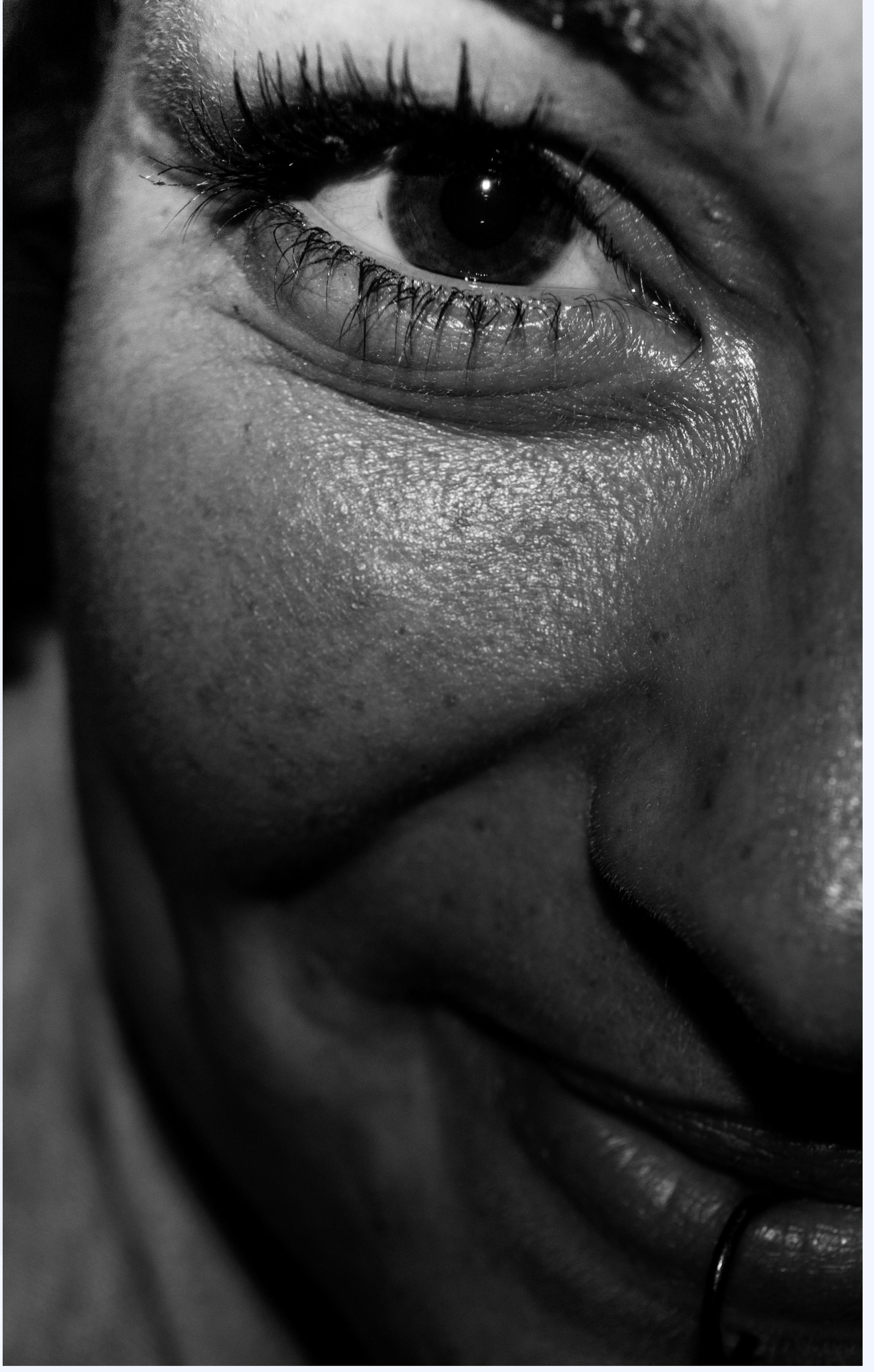 Extreme black and white macro of an eye